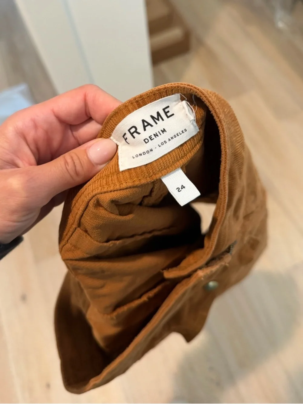 Frame Corduroy Mini Skirt with Front Flap Pocket - Picture 4 of 4